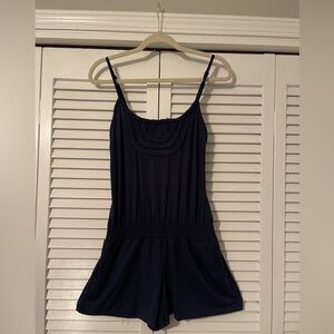 XL navy romper - shorts - adjustable straps - sleeveless - summer - beach - pool